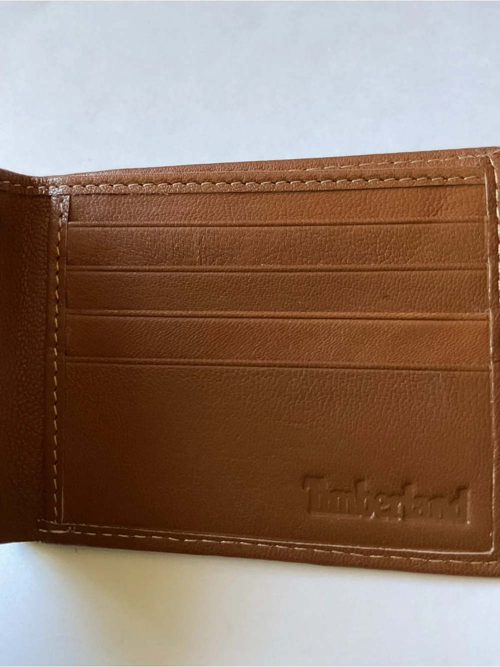 TIMBERLAND MENS LEATHER BIFOLD WALLET TAN NWOT